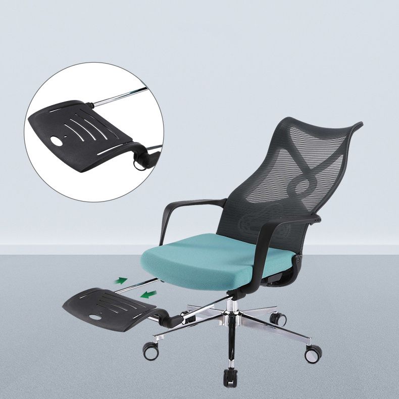 Fixed Arms Desk Chair Microfiber Desk High Back Chair Swivel Ergonomic