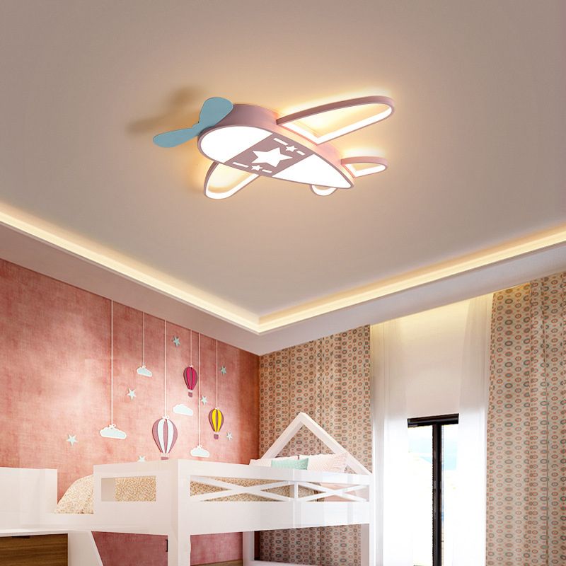 Propeller Piano Bambino Camera LED Flush Montaggio Lampada Acrilico Superficie Soffitto Luce