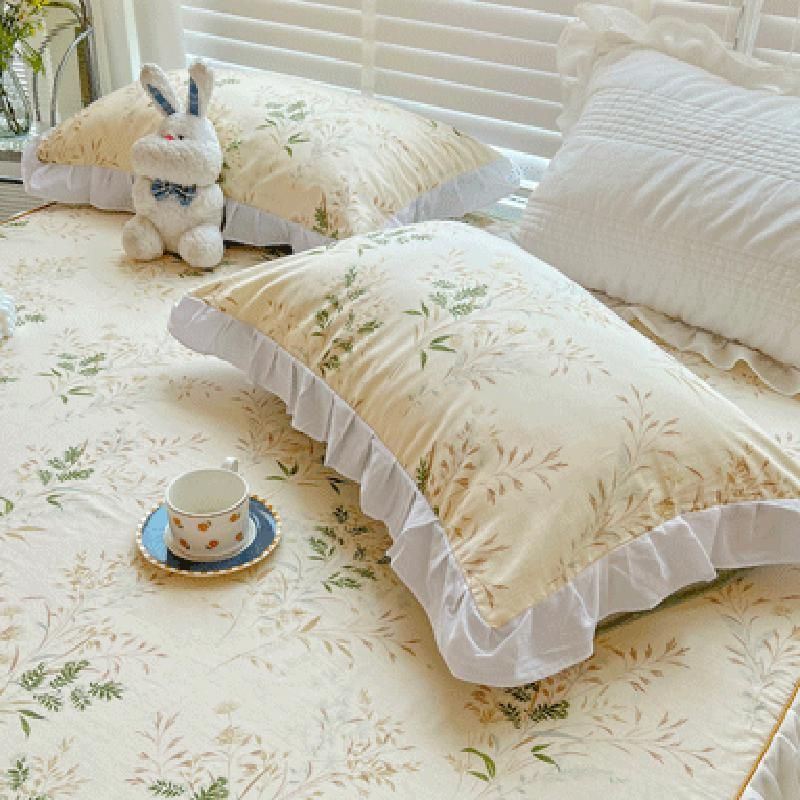 Floral Bed Sheet Set Super Soft Print Modern Pillowcase for Bedroom