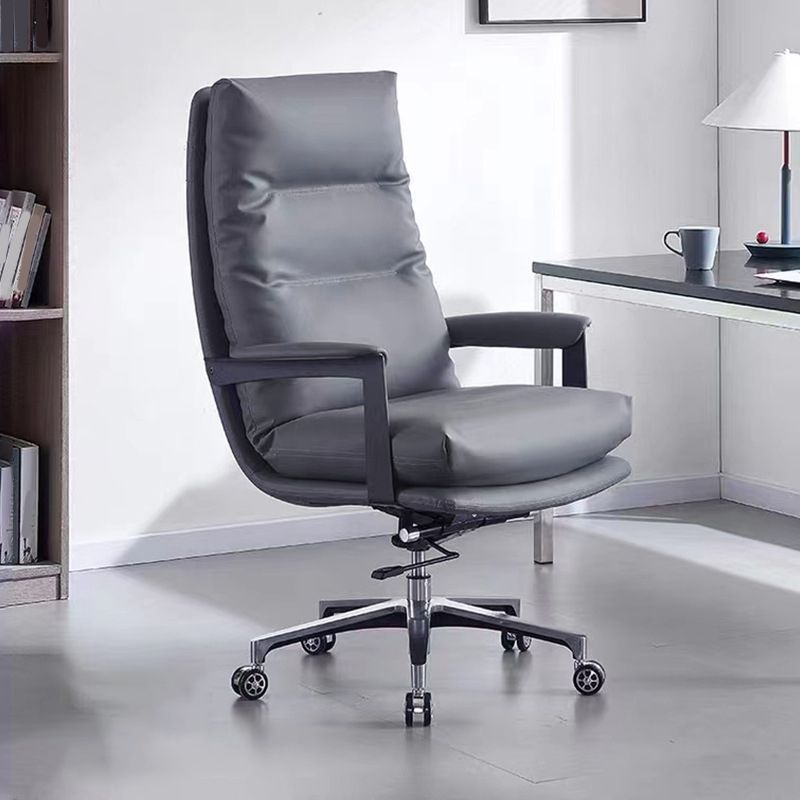 Contemporary Office Chair Adjustable Seat Height Leather Leather Executive Chair