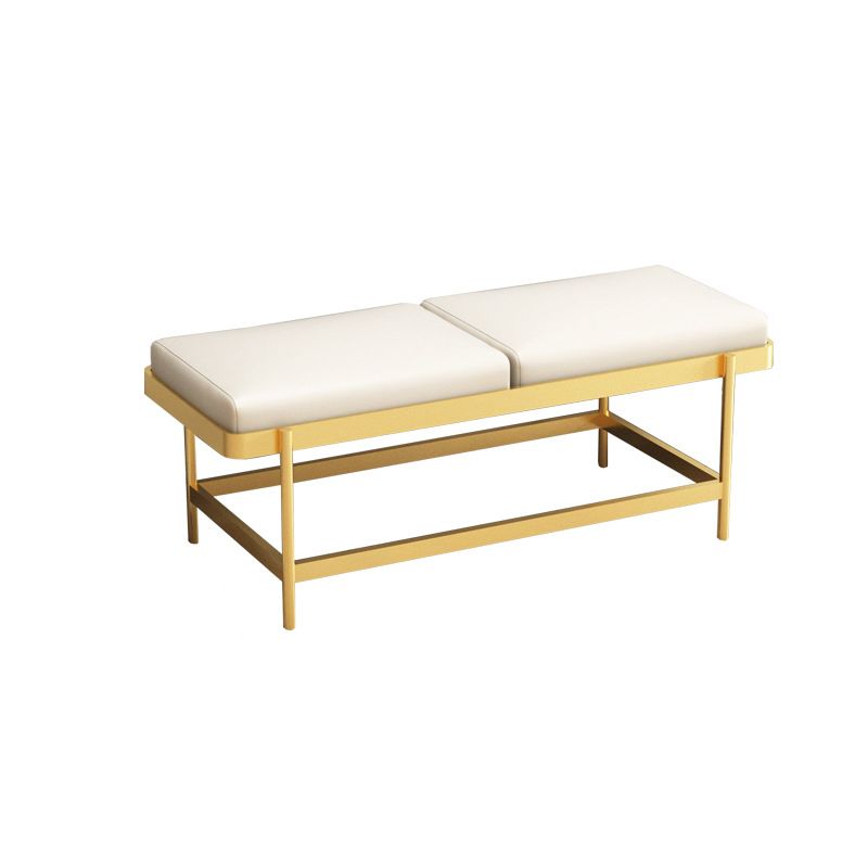 Mid-Century Modern Rectangle Bench Bedroom Seating Bench with Metal Legs