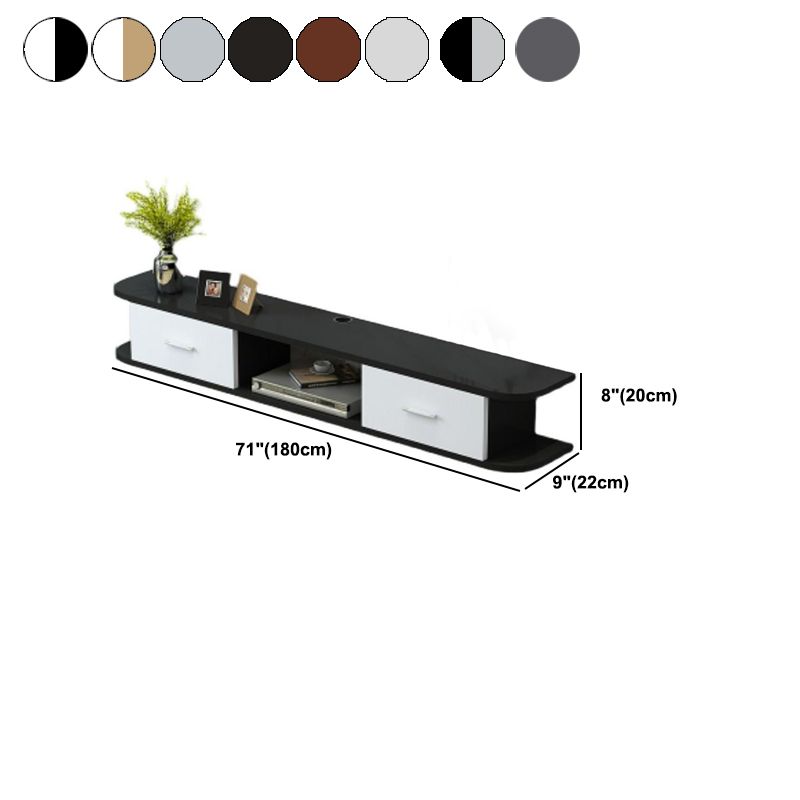 Contemporary Style TV Stand Faux Wood Wall-mounted TV Cabinet with 2 Doors