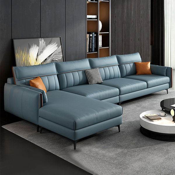 Contemporary Pillow Back Sofa with Recessed Arm for Apartment