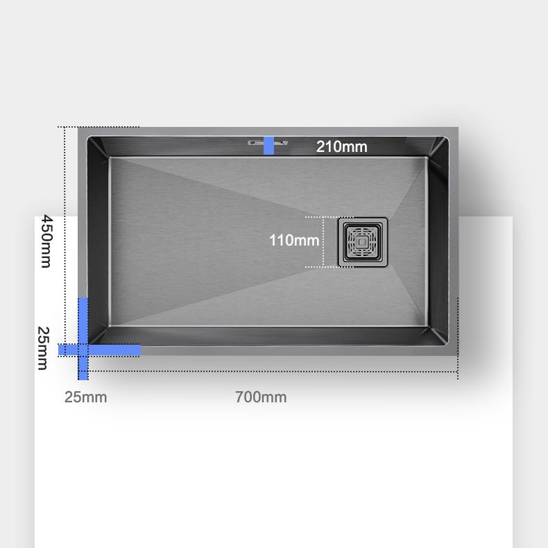 Modern Prep Station Sink Stainless Steel with Drain Assembly Undermount Kitchen Sink Only