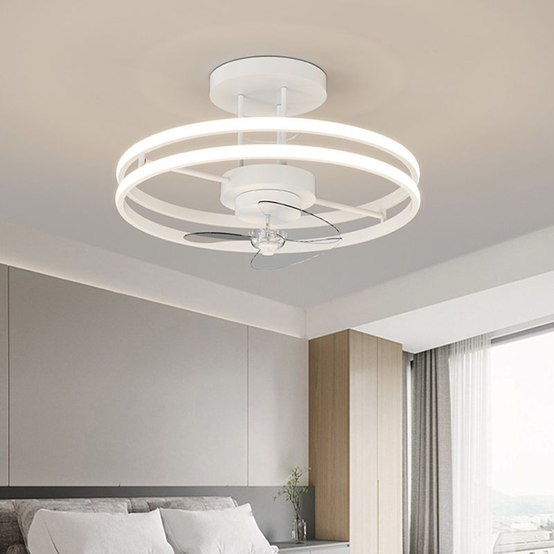 1/2/7-Light Golden Modernism LED Ceiling Fan Light for Dining Room