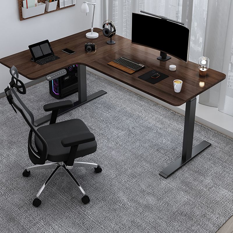 Contemporary Wooden Office Desk L-Shape Writing Desk for Bedroom