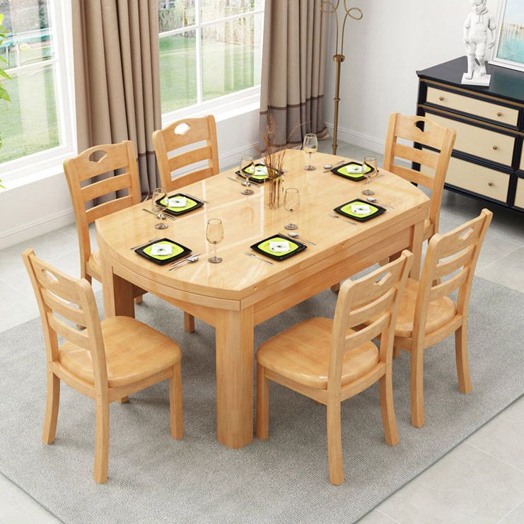 Dining Room Dinner Table 4 Legs Rubberwood Round Dining Table