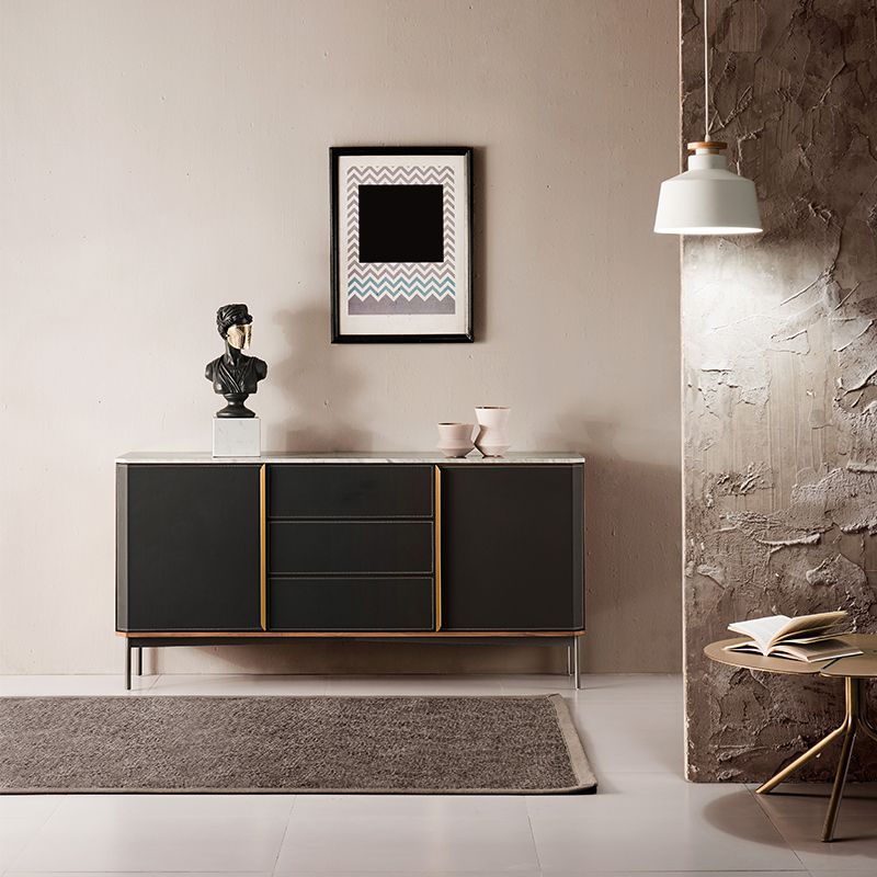 Glam Sideboard Wood Server Cabinet with Storage for Dining Room