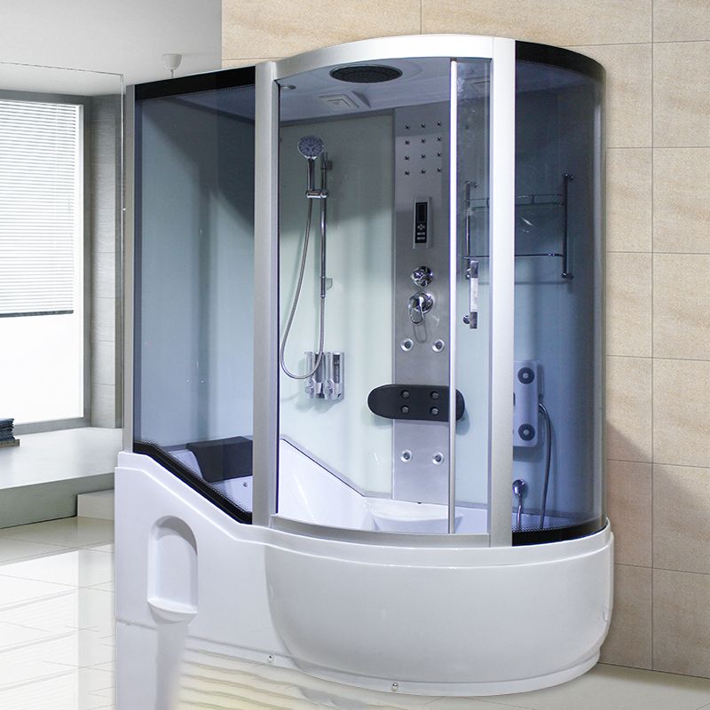 Tempered Glass Shower Stall Corner Shower Stall with Towel Bar