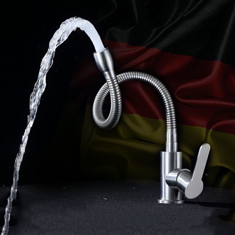 Modern Pot Filler 304 Stainless Steel Pre-rinse Spring Spout Kitchen Sink Faucet