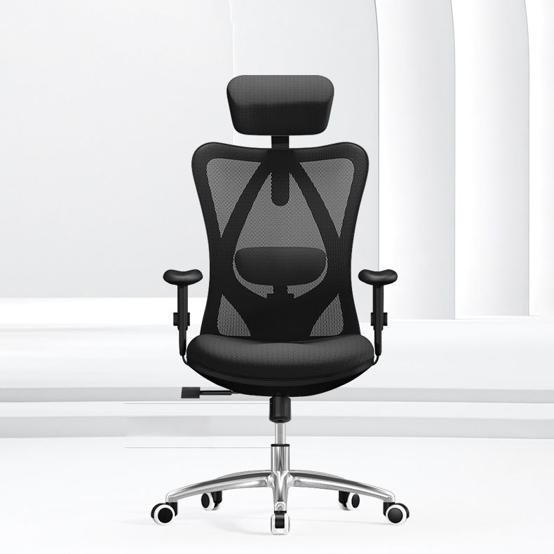 Modern Desk Chair Adjustable Seat Height Black Office Chair with Wheels