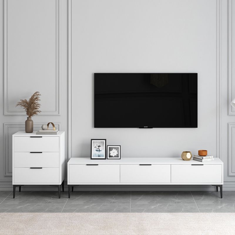 Modern Enclosed TV Storage Home Rectangle TV Cabinet with Splayed Legs