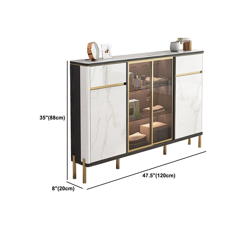 Home Enclosed Cabinet TV Stand Scandinavian TV Cabinet with Glass Door