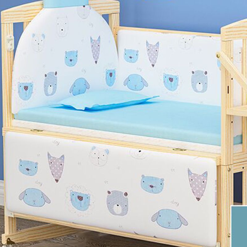 Farmhouse Storage Nursery Bed Animal Pattern Wood Nursery Crib