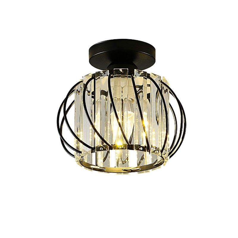 Metal Geometric Ceiling Light in Modern Luxury Style Crystal 1-Light Ceiling Fixture