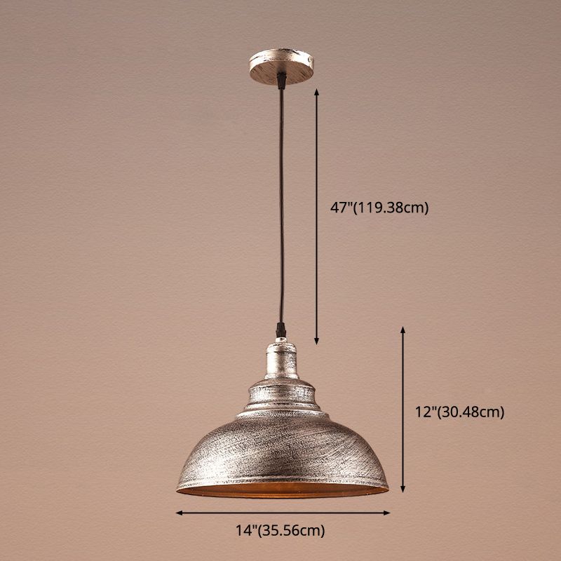 Bol vintage luminaire d'éclairage métal plafonnier plafond plafond avec teinte peinte