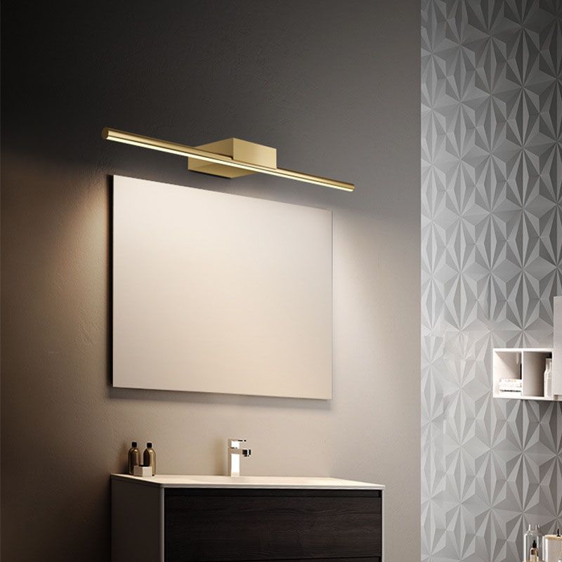 Gold Linear Wall Light in Modern Style Metal LED Vanity Wall Light for Bathroom