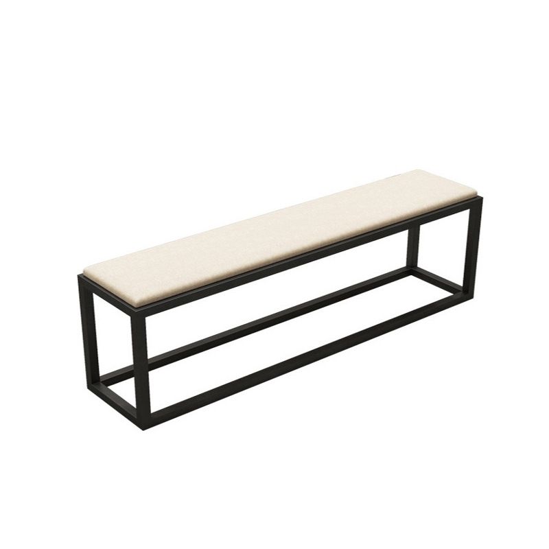 Contemporary Upholstered Bench Home Seating Bench with Black Legs