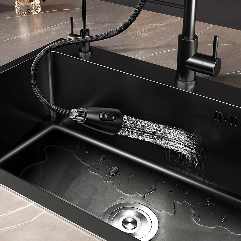 Stainless Steel Kitchen Sink Drop-In Install Kitchen Sink in Black