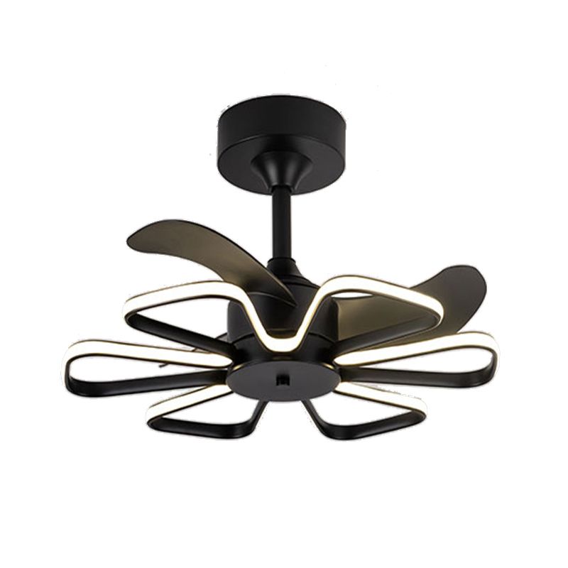 Linear Shape Metal Ceiling Fans Modern Style 1-Light Ceiling Mount Fan Fixtures