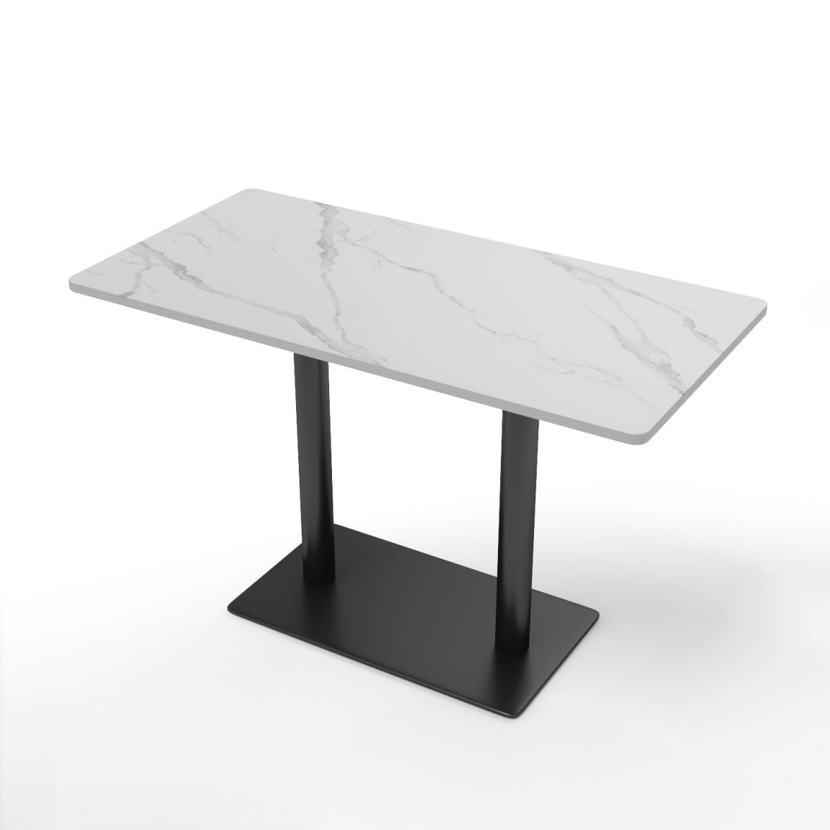 Mesa de comedor de piedra sinterizada moderna mesa de marco negro para comedor para comedor