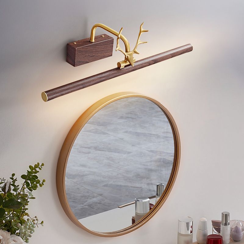 Postmodern Brass Vanity Light Straight 1 Light LED Mirror Light for Bathroom