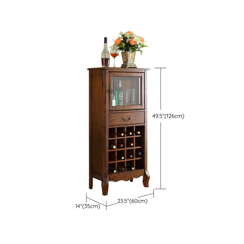 Traditional Ash Display Stand Glass Doors Display Cabinet for Bedroom