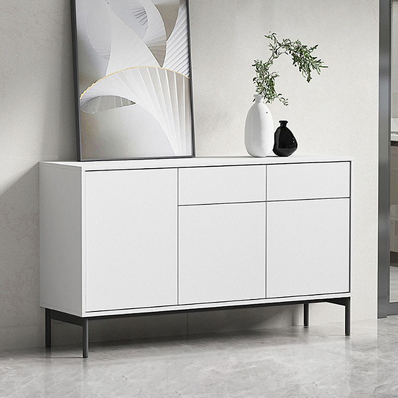 Wood Server Contemporary Style Credenza with Cabinets and Drawers