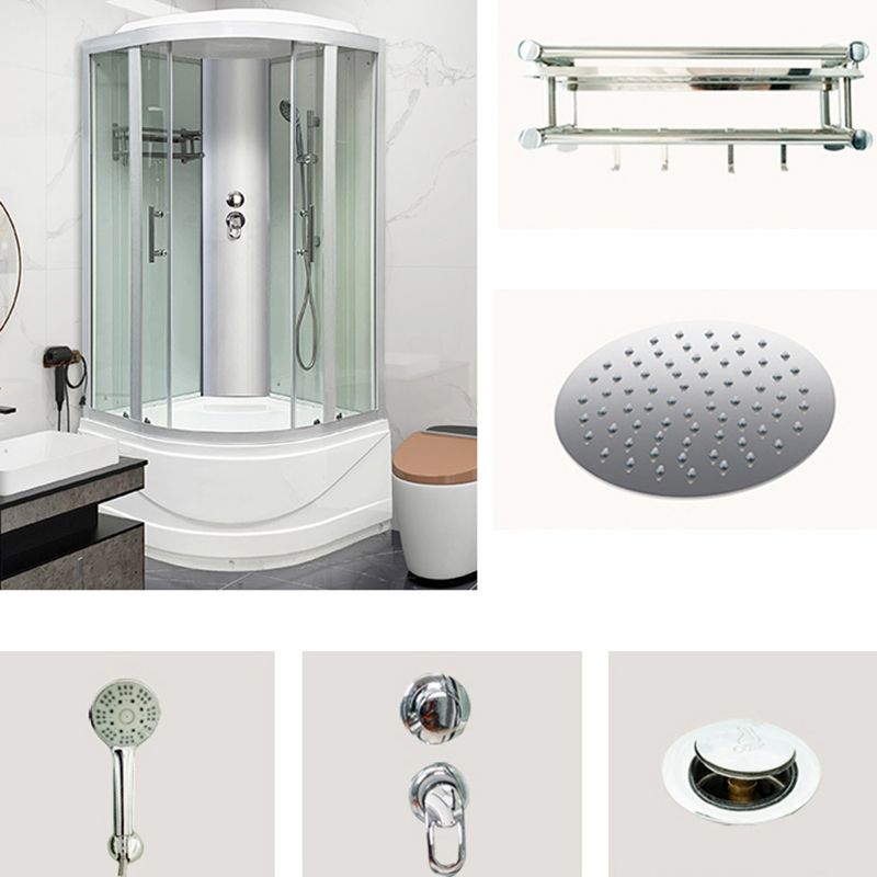 Round Tub & Shower Kit Double Sliding Tempered Glass Tub & Shower Kit