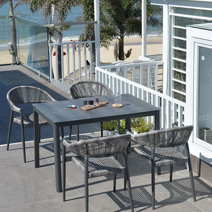 Industrial Aluminum Frame Patio Table Water and Fire Resistant Patio Table