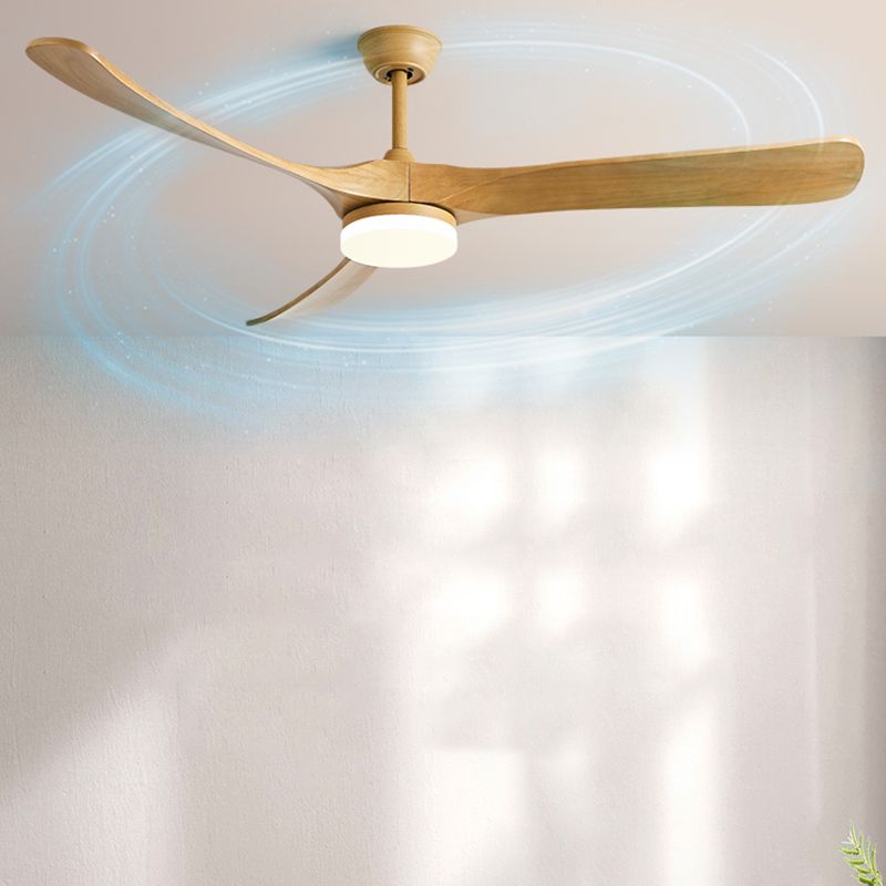 Simplicity 3-Blade Ceiling Fan Lighting with Wood for Dining Room