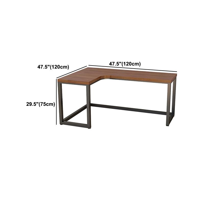 Industrial Style Writing Desk Solid Wood L-Shape Office Desk