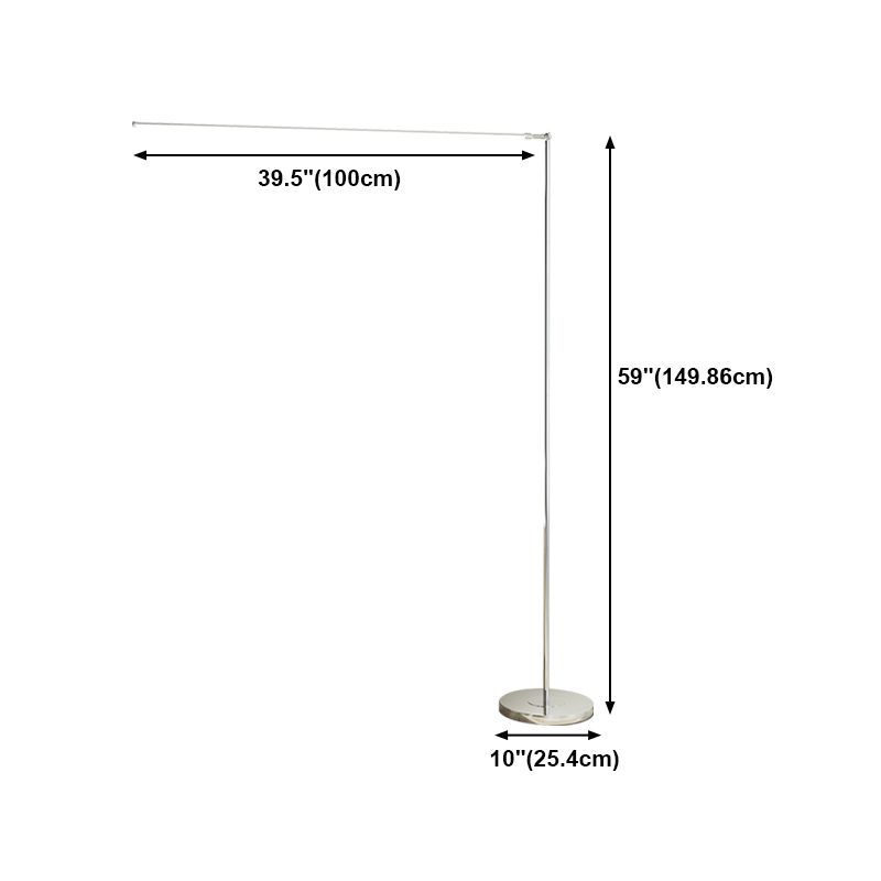 Modern Linear Floor Lamp Metal 59" High White Floor Light for Living Room