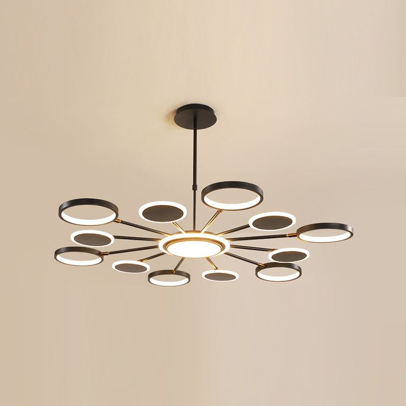 Modern Style Chandelier Lighting Fixtures Round Metal Hanging Chandelier