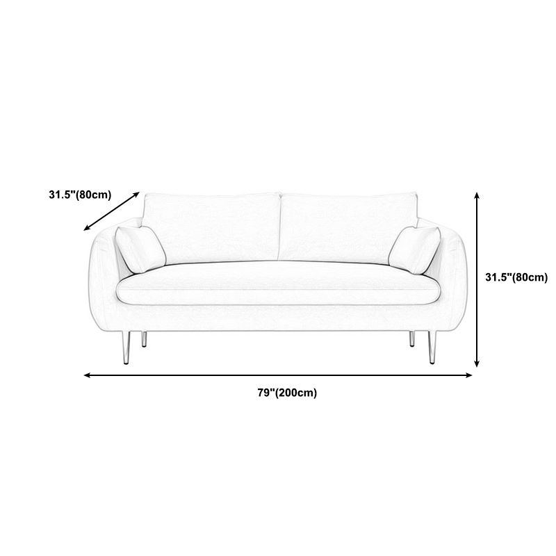 31.5"H Polyester Blend Tuxedo Arm Loose Back Sofa For Living Room