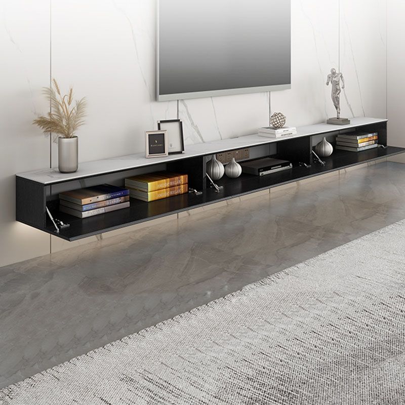 Contemporary Floating TV Stand Stone Counter Top TV Stand with Door