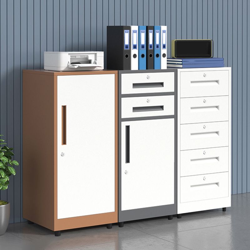 Traditional Cabinet Metal Locking Drawers and Castors Vertical Filing Cabinet