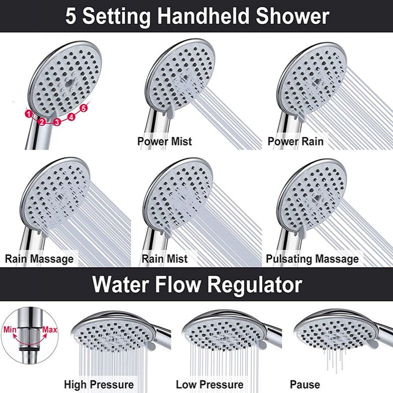 Square Shape Dual Shower Heads Modern Home Metal Dual Shower Heads