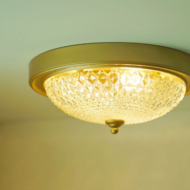 American Style Ceiling Light Circle Shape Ceiling Lamp with Glass Shade for Bedroom