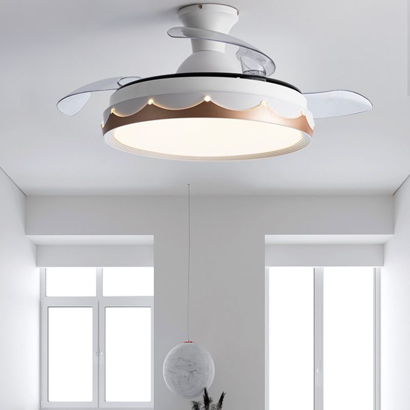 Drum LED Ceiling Fan Lighting 1 - Light Modernism Fan Light Fixture