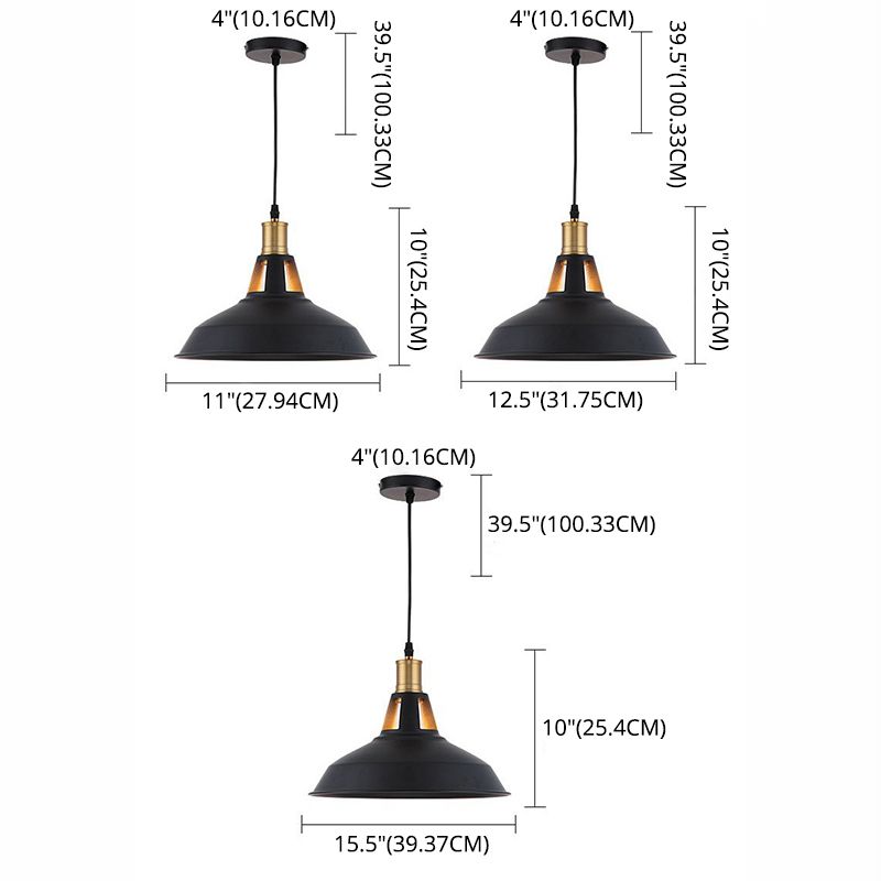 1-licht metaal afgeknotte schuurschaduwhanglamp Vintage industriële commerciële hangluchting