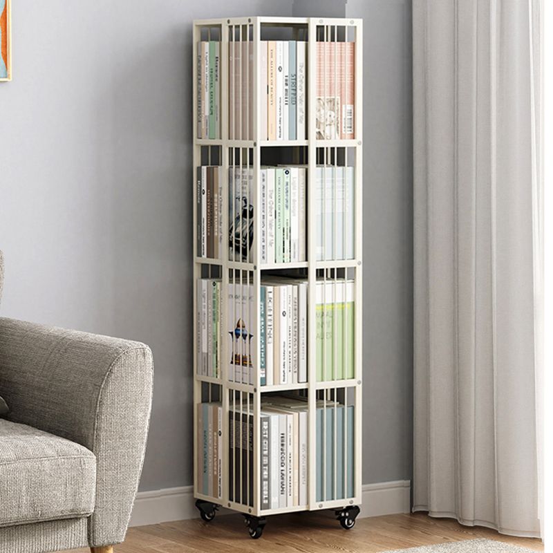 White Contemporary Geometric Book Shelf Metal Shelf Bookcase