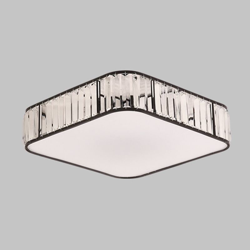 Square Flush Mount Modernism Crystal Ceiling Light Fixture for Bedroom