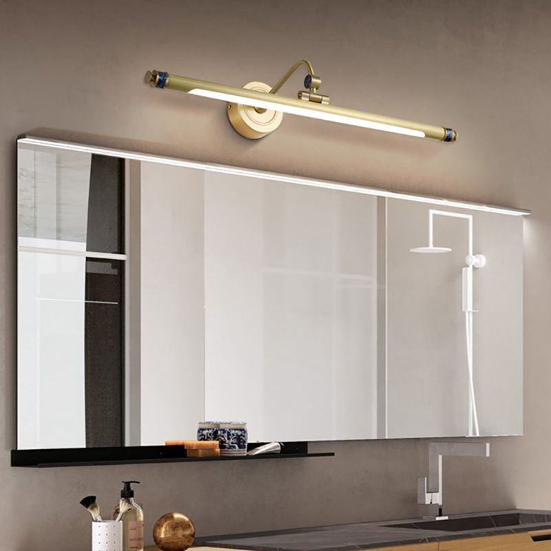 1-Light Copper Mirror Front Light LED Vanity Light with Acrylic Shade for Bathroom