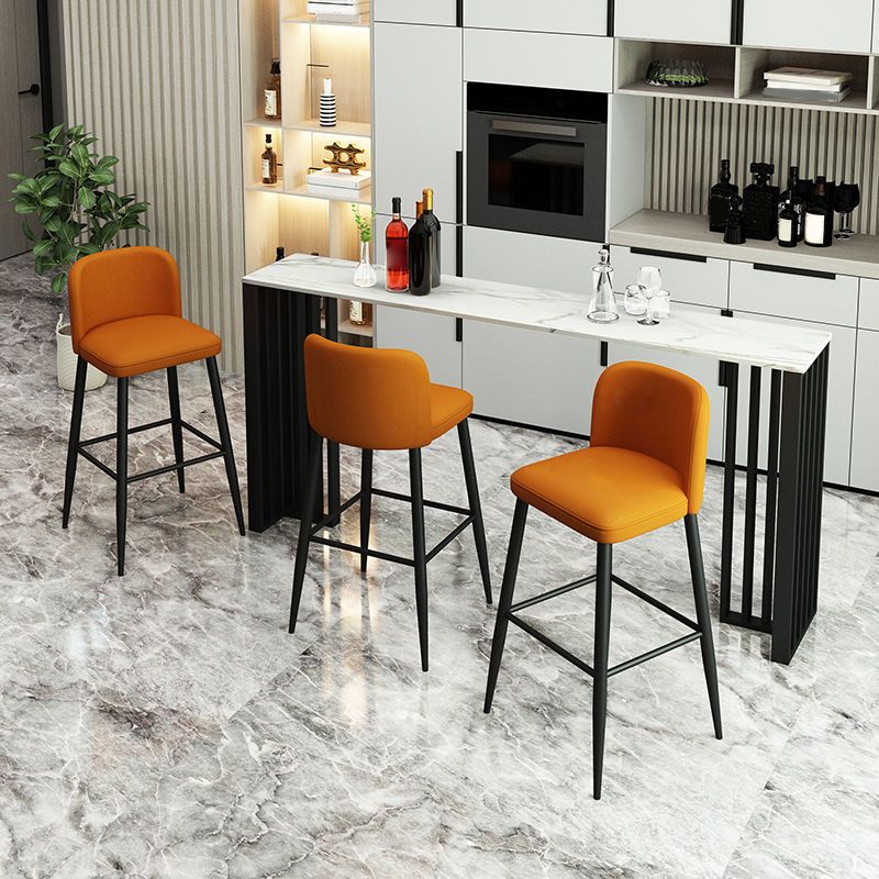 Modern Style Rectangle Bar Counter Table Sintered Stone Bar Counter Table with Metal Legs