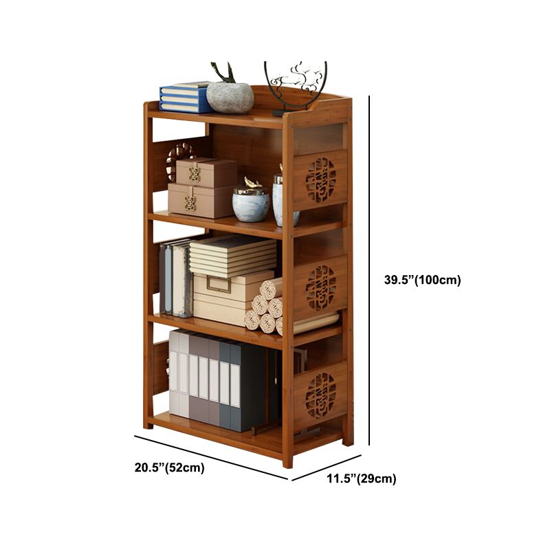 Contemporary Brown Book Shelf Office Open Shelf Bookcase with Drawers