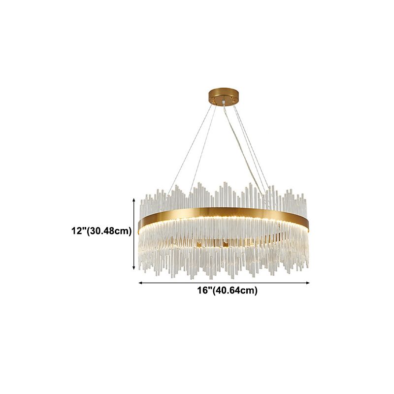 Modern Style Crystal Hanging Lighting Fixture Household Chandelier for Sitting Room