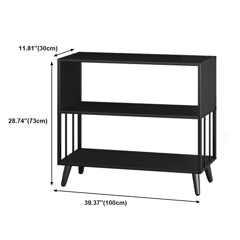 Modern Style Metal Bookshelf Black Open Back Bookcase for Home Office