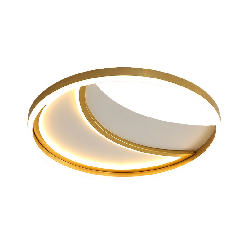 Maan metallic spoeling lamp armatuur eigentijdse LED Gold Flush Mount Lamp in wit/3 kleurlicht