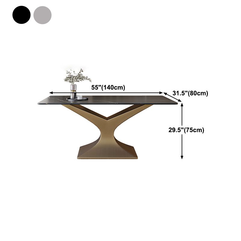 Traditional Luxury Dining Table Rectangle Stone Dining Table for Dining Room